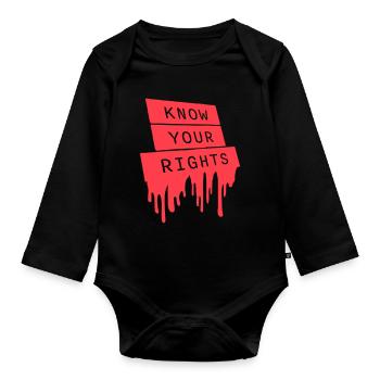 Know Your Rights Activism Justice Freedom - Organic Longsleeve Baby Bodysuit - black - Front