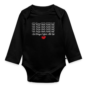 Ich rege mich nicht auf ich bringe alle um - Baby Bio-Langarm-Body - Schwarz - Vorne