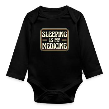 Dormir, c’est mon remède - Body Bébé bio manches longues - noir - Devant