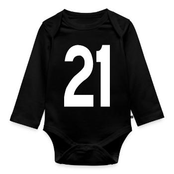 Numéro 21 - Body Bébé bio manches longues - noir - Devant