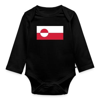 Make America Go Away – Greenland Flag - Organic Longsleeve Baby Bodysuit - black - Front