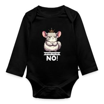 Avant de demander aux chinchillas rongeurs - Body Bébé bio manches longues - noir - Devant