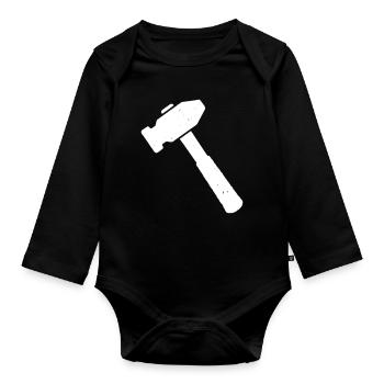 Hammer Tool Craft Icon Vector - Organic Longsleeve Baby Bodysuit - black - Front