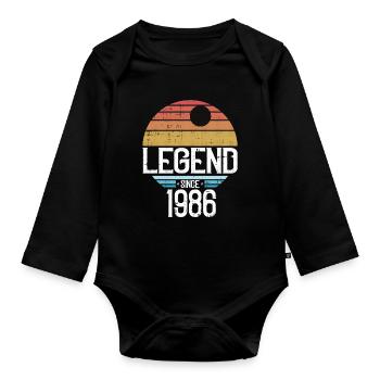 Légende 1986 Logo Retro Sun - Body Bébé bio manches longues - noir - Devant