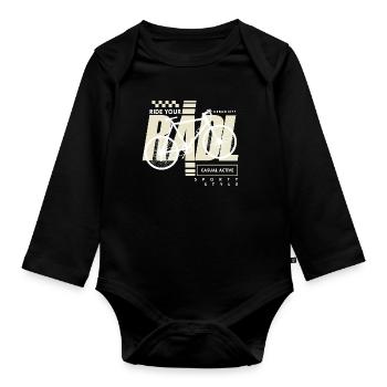 Urban Bike Casual Active Radl Radln - Baby Bio-Langarm-Body - Schwarz - Vorne