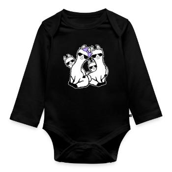Llamas Mom Kids Family Dad Dad Sunglasses - Organic Longsleeve Baby Bodysuit - black - Front