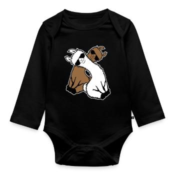 Two Llamas Pair 2 Friends Cool Sunglasses Team - Organic Longsleeve Baby Bodysuit - black - Front