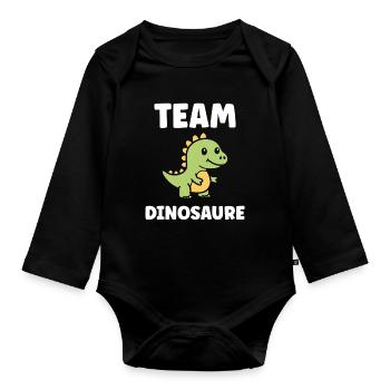 Équipe Dinosaure Cartoon - Body Bébé bio manches longues - noir - Devant
