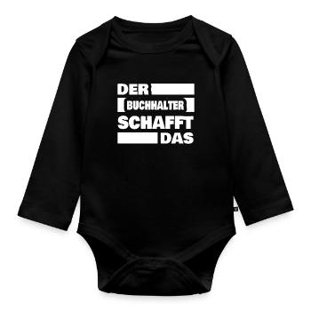Buchhalter - Baby Bio-Langarm-Body - Schwarz - Vorne