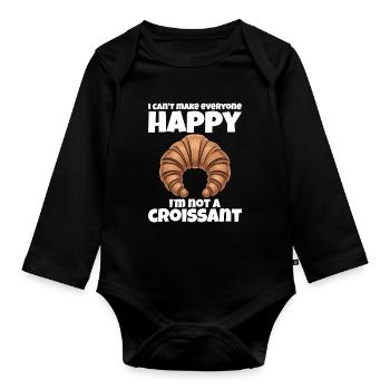 Not everyone likes me – I'm not a croissant - Organic Longsleeve Baby Bodysuit - black - Front