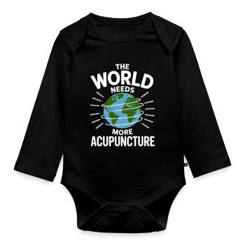 Acupuncture Chinese Medicine Health - Organic Longsleeve Baby Bodysuit - black - Front