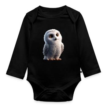 Chouette blanche Chouette Chouette Chouette Chouette Chouette Chouette des neiges - Body Bébé bio manches longues - noir - Devant