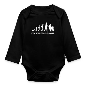 Evolution Of A Bus Driver - Baby Bio-Langarm-Body - Schwarz - Vorne