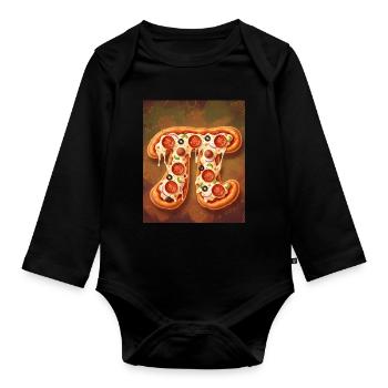 Pi Shape Pizza - Baby Bio-Langarm-Body - Schwarz - Vorne