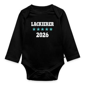 Peintre Maître stagiaire à l’examen d’apprentissage 2026 - Body Bébé bio manches longues - noir - Devant