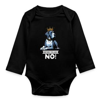 Before You Ask Great Dane Great Dane Owner - Organic Longsleeve Baby Bodysuit - black - Front