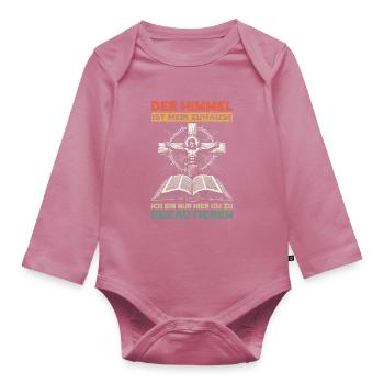 Le paradis est mon église chrétienne - Body Bébé bio manches longues - mauve - Devant