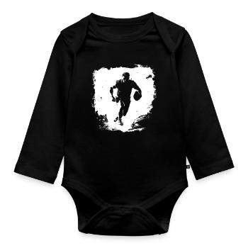 Art de rue du rugby - Body Bébé bio manches longues - noir - Devant