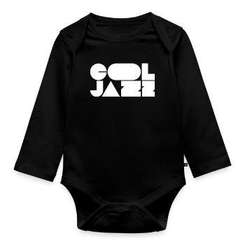 Kühnes, cooles Jazz-Logo-Design - Baby Bio-Langarm-Body - Schwarz - Vorne