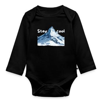 Berglandschaft Stay Cool - Baby Bio-Langarm-Body - Schwarz - Vorne