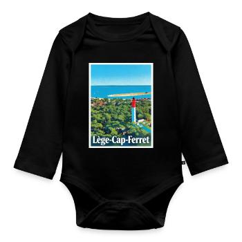 Lighthouse Lège-Cap-Ferret Retro - Organic Longsleeve Baby Bodysuit - black - Front