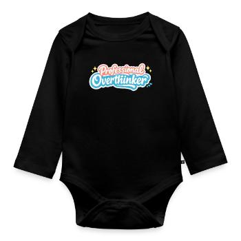 PROFESSIONAL OVERTHINKER VINTAGE - Organic Longsleeve Baby Bodysuit - black - Front