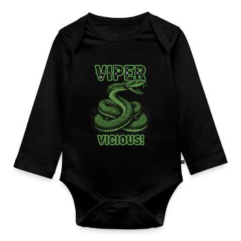 Serpent Vipère Vicious Sauvage - Body Bébé bio manches longues - noir - Devant