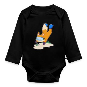 Fuchs Taucher Schwimmbrille Tauchen - Baby Bio-Langarm-Body - Schwarz - Vorne