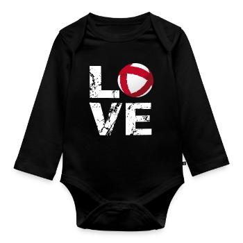 Love Radball, Radballer, Hallenradsport - Baby Bio-Langarm-Body - Schwarz - Vorne