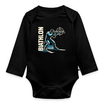 Biathlon Passion Liebhaber Geschenk - Baby Bio-Langarm-Body - Schwarz - Vorne