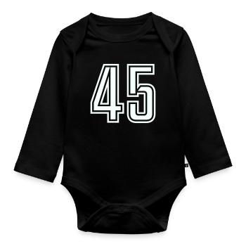 45 - Organic Longsleeve Baby Bodysuit - black - Front