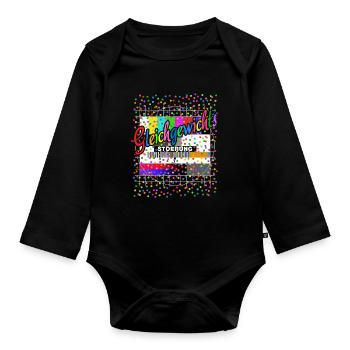 Gleichgewichts Störung Testbild Kostüm Karneval - Baby Bio-Langarm-Body - Schwarz - Vorne