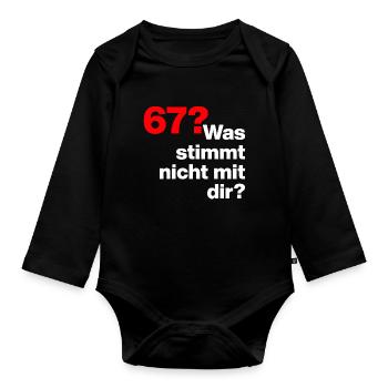 6-7 WAS STIMMT NICHT MIT DIR? TREND KINDER WARUM🤔 - Baby Bio-Langarm-Body - Schwarz - Vorne