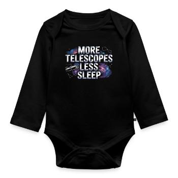 Astronomer Galaxy Outerspace Universe Astronomy - Organic Longsleeve Baby Bodysuit - black - Front