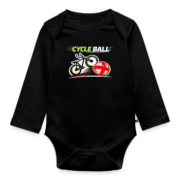 Radball, Cycleball, Hallenradsport - Baby Bio-Langarm-Body - Schwarz - Vorne