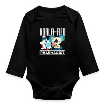 Koala Pharmacist Pharmacy Technician - Organic Longsleeve Baby Bodysuit - black - Front