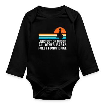 wheelchair - Organic Longsleeve Baby Bodysuit - black - Front