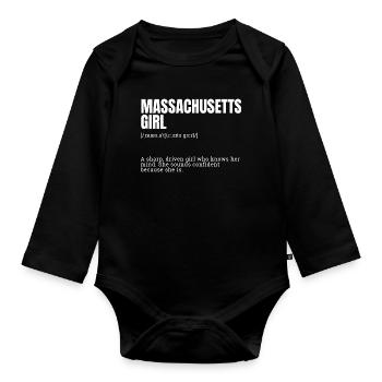 Massachusetts Girl : Pouvoir confiant - Body Bébé bio manches longues - noir - Devant