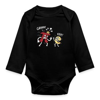 Mathematik Konstanten Pi bedroht e Comic - Baby Bio-Langarm-Body - Schwarz - Vorne
