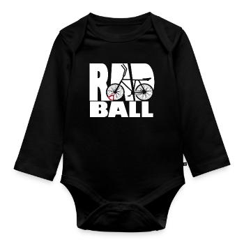 Radball, Cycleball, Hallenradsport - Baby Bio-Langarm-Body - Schwarz - Vorne