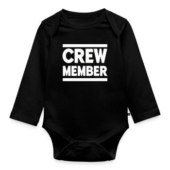 crew member - Organic Longsleeve Baby Bodysuit - black - Front
