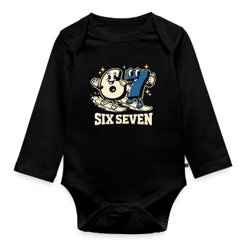 67 Six Seven Snowboard Wintersport Geschenk - Baby Bio-Langarm-Body - Schwarz - Vorne