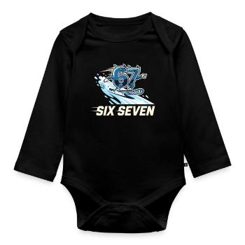67 Meme Snowboard Winter Sports - Organic Longsleeve Baby Bodysuit - black - Front