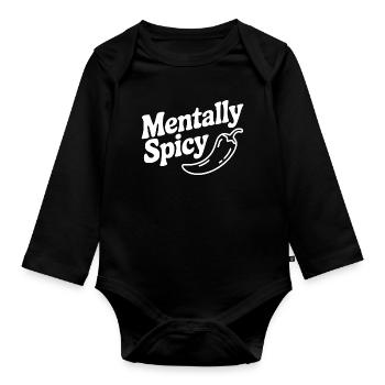 Mentalement épicé - Body Bébé bio manches longues - noir - Devant