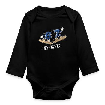 6 7 Six Seven Snowboard Meme - Body Bébé bio manches longues - noir - Devant