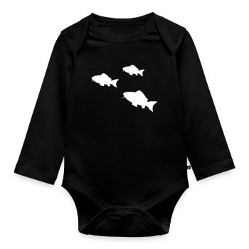 Silhouette des poissons tropicaux Poissons - Body Bébé bio manches longues - noir - Devant