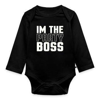 Ich bin der Party Chef - Organic Longsleeve Baby Bodysuit - black - Front