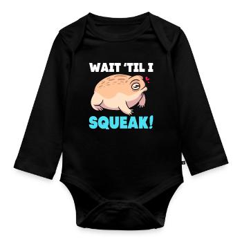Desert Rain Frog Frosch - Organic Longsleeve Baby Bodysuit - black - Front