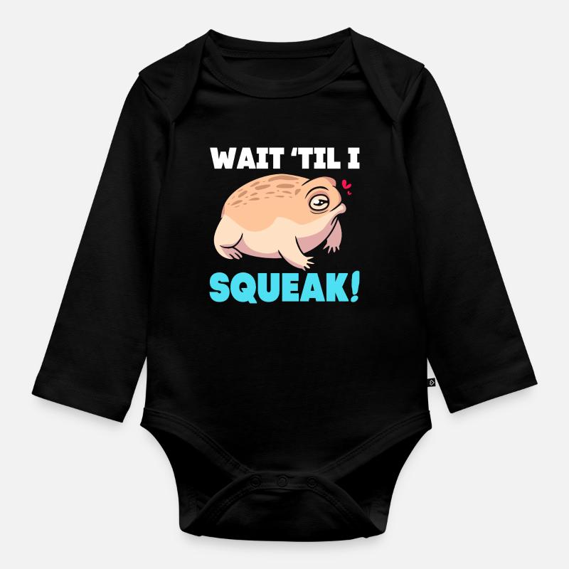 Desert Rain Frog Frosch - Organic Longsleeve Baby Bodysuit - black