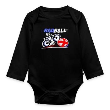 Radball, Cycleball, Hallenradsport - Baby Bio-Langarm-Body - Schwarz - Vorne